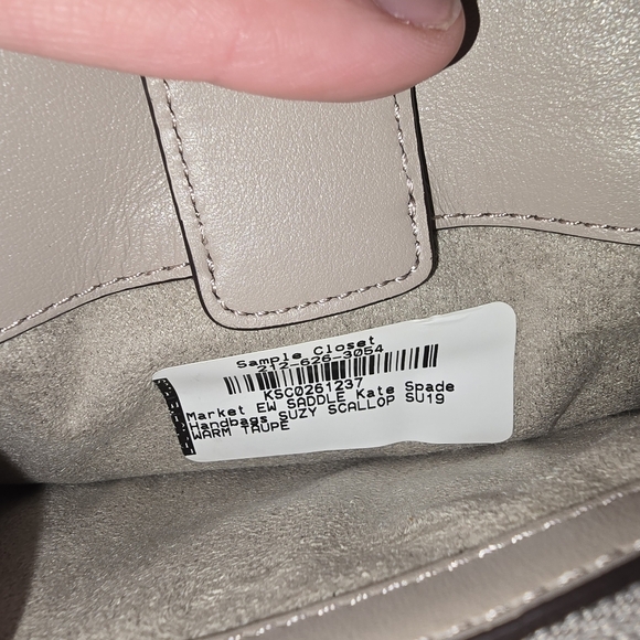 Kate Spade Suzy Scallop EW Saddle Bag Warm Taupe Market Sample - Picture 10 of 14